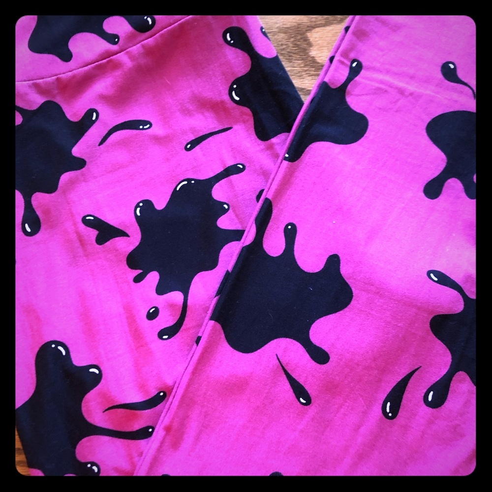 Lularoe ink paint splatter leggings